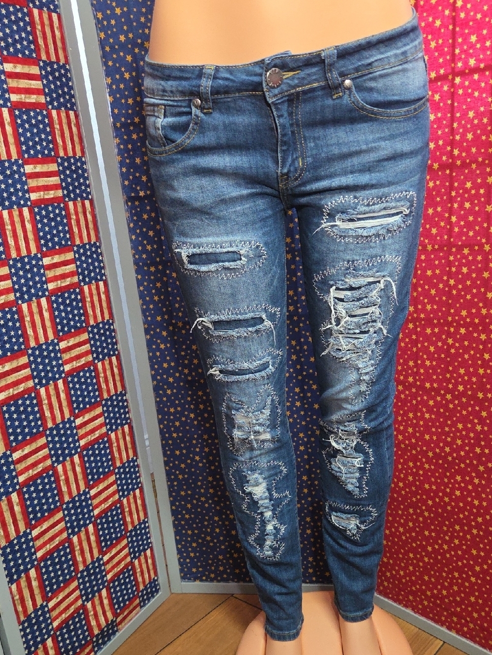 VIP Distressed Blue Women’s Skinny Jeans